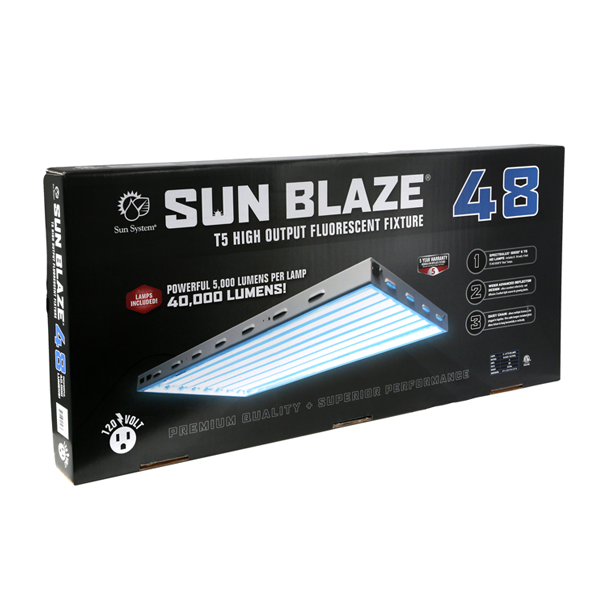 Sun Blaze T5 HO 4ft 8 Tube Fluorescent Grow Light