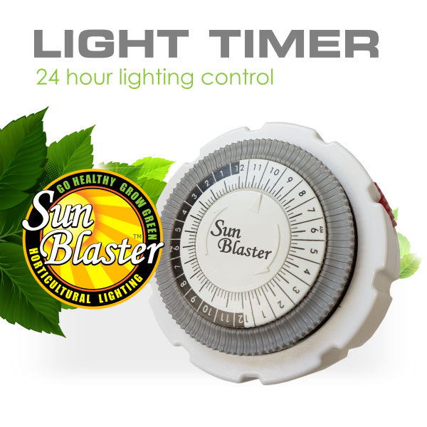 Sunblaster Light Timer - 24hr Analog Timer, Single Outlet, 5 Amp - Dutchman's Hydroponics & Garden Supply