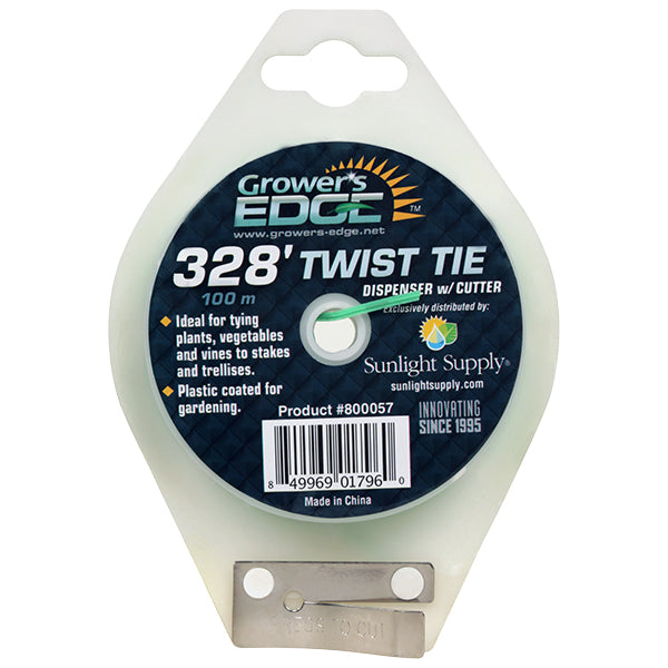 Grower's Edge Green Twist Tie Dispenser w/ Cutter - 328 ft - Dutchman's Hydroponics & Garden Supply