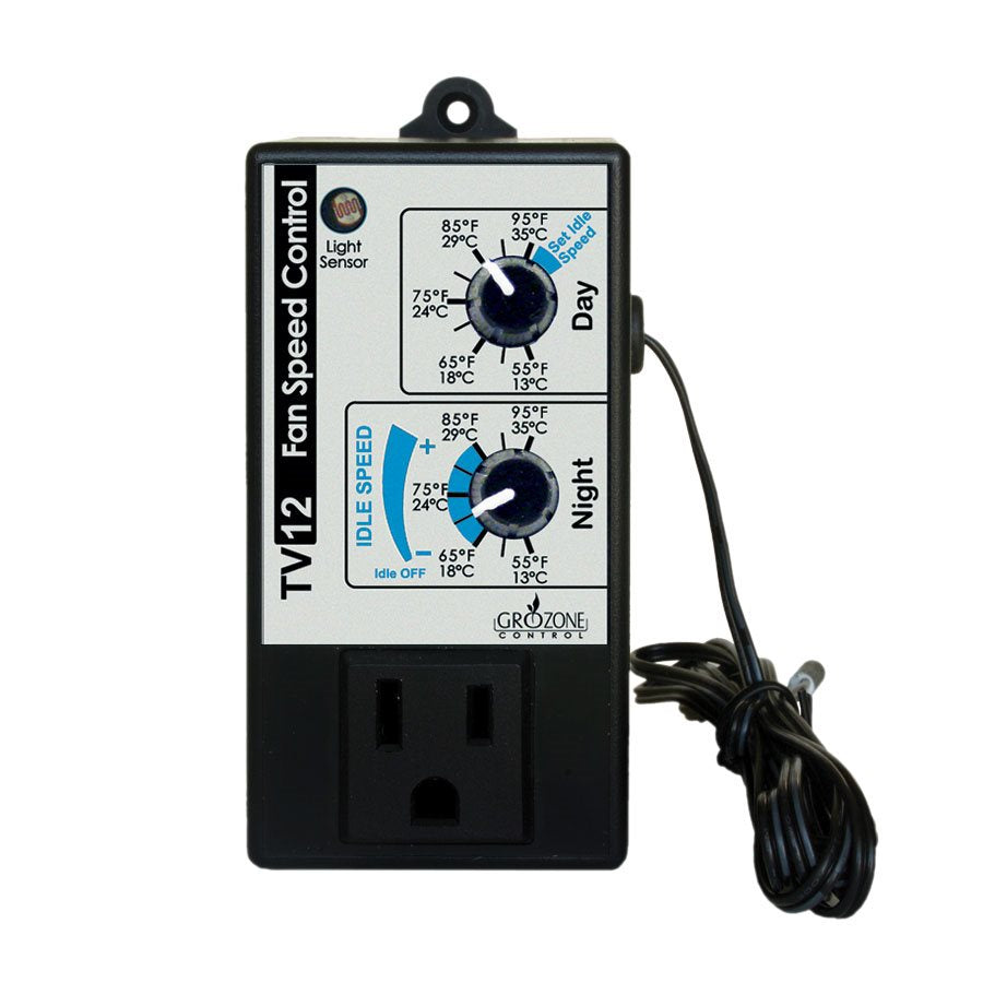 GroZone TV12 - Day/Night Variable Fan Speed Controller w/idle Settings - Dutchman's Hydroponics & Garden Supply