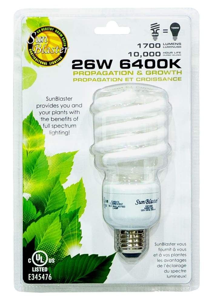 SunBlaster - CFL Bulb 26w (6400k) - Dutchman's Hydroponics & Garden Supply