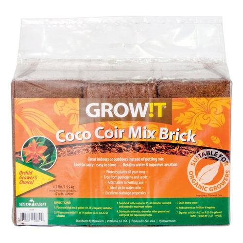 Grow !t - Coco Coir Mix Brick (3 Pack) - Dutchman's Hydroponics & Garden Supply